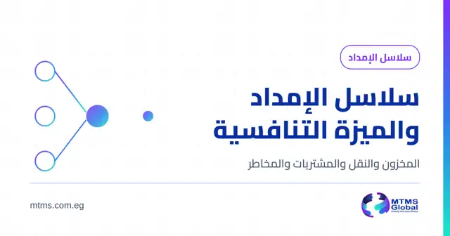 غلاف مقالة سلاسل الإمداد والميزة التنافسية بهوية MTMS Global